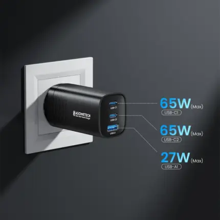 Chargeur secteur rapide 65 W (avec 2 ports USB Type C et 1 port USB) - Kf s a c c c fa aac bef a fy - Mon Univers Tech