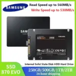 SSD interne SAMSUNG 870 EVO SATA3 de 2.5 pouces - Kf s a e f d ea b ae c p - Mon Univers Tech