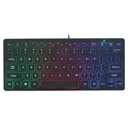 Mini clavier filaire fin avec LED RGB - Kf s e d c e b d f be cs - Mon Univers Tech