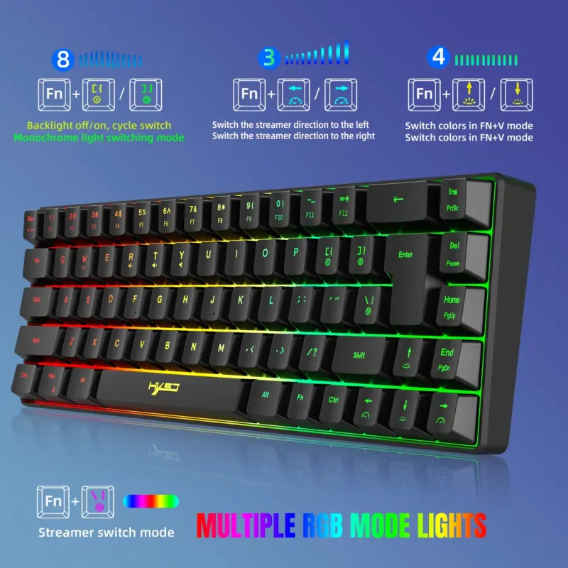 Mini clavier de jeu filaire RVB K68, 19 touches - Kf s d ebc a a f e d p - Mon Univers Tech