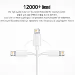 Câble USB Type-C vers Lightning avec recharge rapide 20W pour Apple iPhone 14, 13, 12, 11 Pro Max - Kf s d d f b fbb f da bbm - Mon Univers Tech