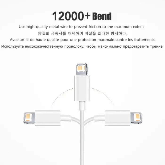 Câble USB Type-C vers Lightning avec recharge rapide 20W pour Apple iPhone 14, 13, 12, 11 Pro Max - Kf s d d f b fbb f da bbm - Mon Univers Tech