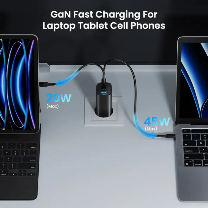 Chargeur secteur rapide 65 W (avec 2 ports USB Type C et 1 port USB) - Kf s f b f d a d fe fd u - Mon Univers Tech