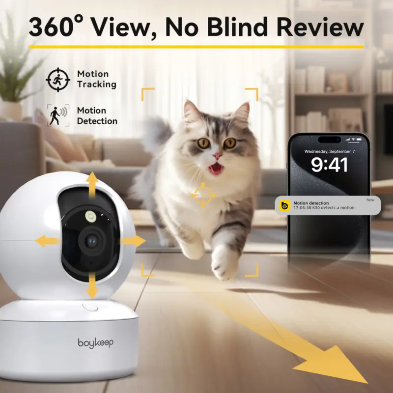 Caméra de surveillance intérieure 2K pour chien WiFi 5G/360 GHz - Kf s b d bb c b c f b p - Mon Univers Tech