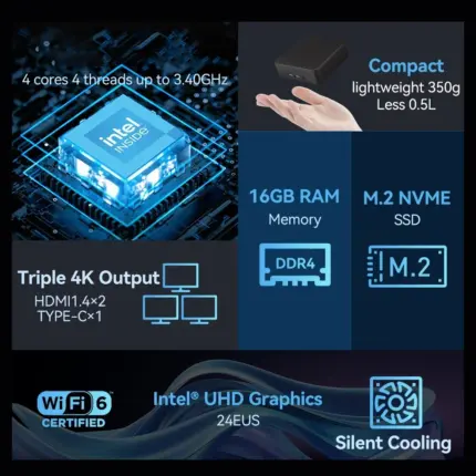 Mini PC Windows 11 Pro, Intel Core i9 8950HK, 16 Go DDR4, 1 To SSD - Kf s f e c b e ffe d b - Mon Univers Tech