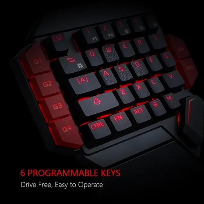 Clavier de jeu ergonomique à une main avec 35 touches et rétroéclairage RVB - Kf s c d f a bd b df cef eh - Mon Univers Tech