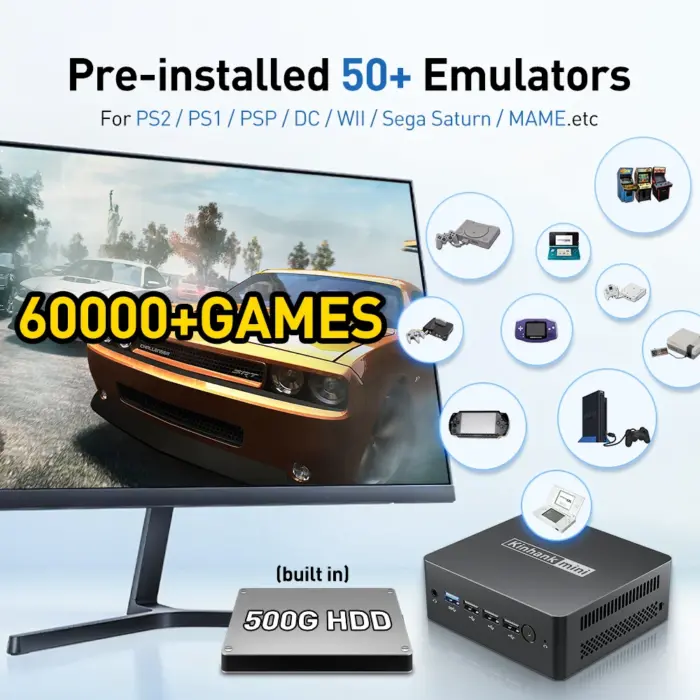 Mini console de jeu vidéo rétro Dualboot Windows, 8Go DDR5 (avec 60000 + jeux pour SNES, WII, etc...) - Kf s f cadf c b a c bf bb z - Mon Univers Tech
