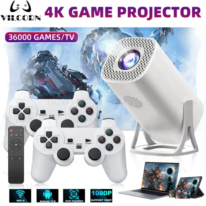 Projecteur de jeux-vidéos 4K+  avec émulateurs - Kf s bfb d e d e eebdad a s - Mon Univers Tech