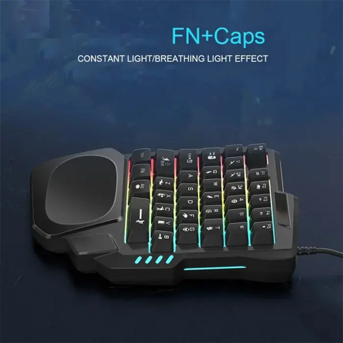 Clavier de jeu ergonomique à une main avec 35 touches et rétroéclairage RVB - Kf s f b b d acea fe cebced a - Mon Univers Tech