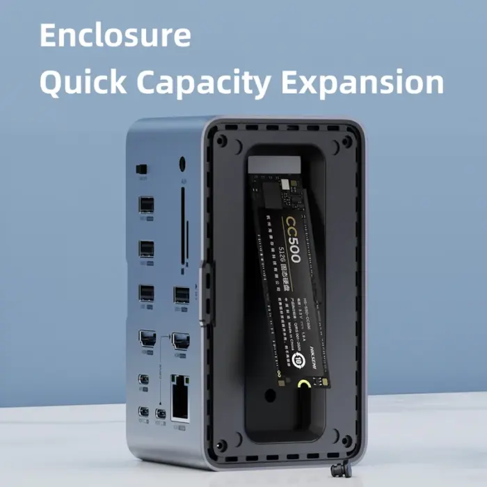 Station d'accueil USB C avec double HDMI, boîtier SSD M.2, Ethernet 100W PD (pour ordinateur portable Macbook Pro) - Kf s f ce d e a c cc j - Mon Univers Tech