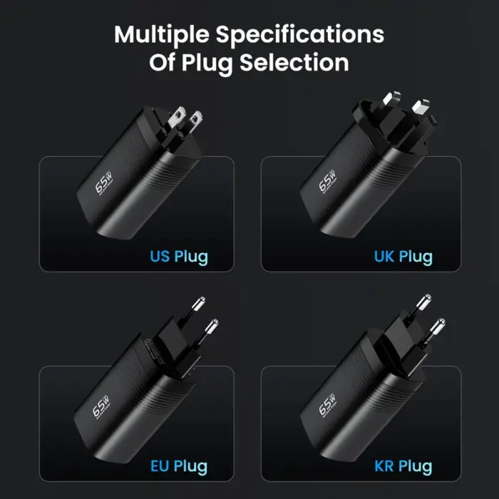 Chargeur secteur rapide 65 W (avec 2 ports USB Type C et 1 port USB) - Kf s e b f e dfa f ac a eb cbt - Mon Univers Tech