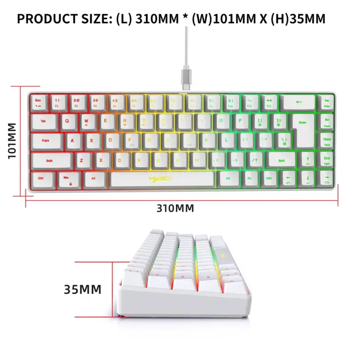 Mini clavier de jeu filaire RVB K68, 19 touches - Kf s fc e e f f a cc a f cm - Mon Univers Tech