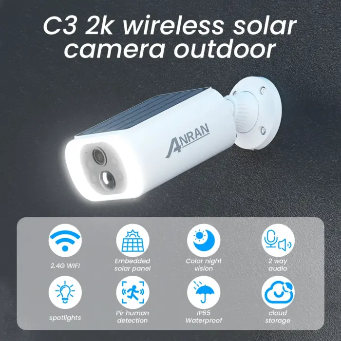 Kit de 2 caméra de sécurité extérieure solaire sans fil - Kf sb b d c b dfbafc ac n - Mon Univers Tech