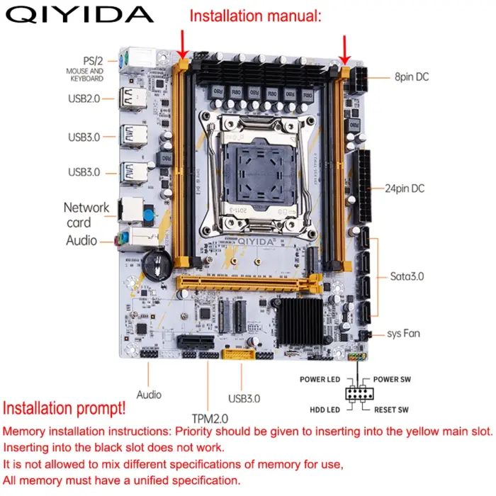 Kit de carte mère X99, LGA 2011, CPU Xeon E5 2680 V4, 32 Go, 2x16 Go RAM DDR4 ECC - Kf sc bcabb e fe b d db f - Mon Univers Tech
