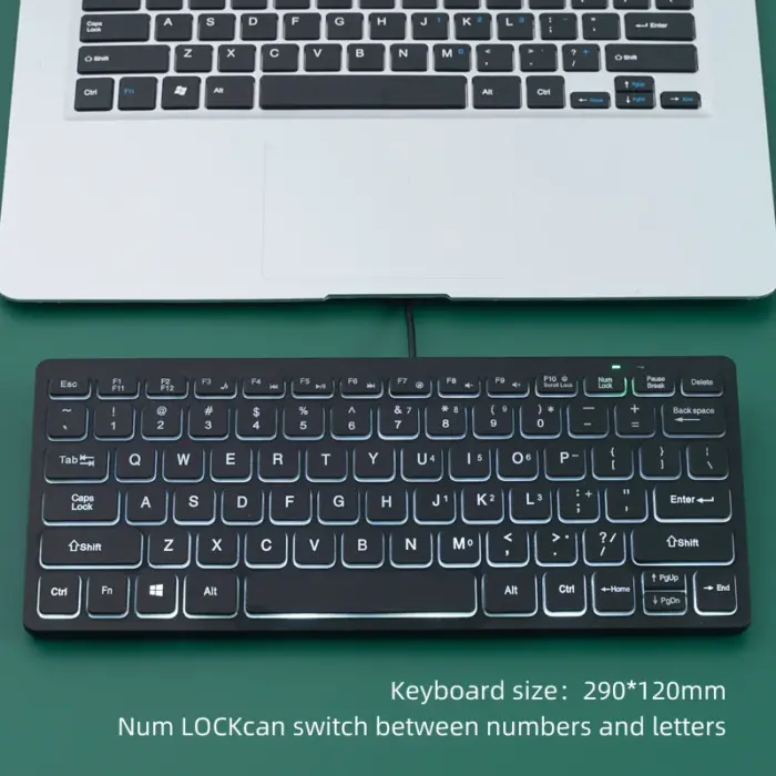 Mini clavier filaire fin avec LED RGB - Kf sca ea b cfe e abc bb c b - Mon Univers Tech