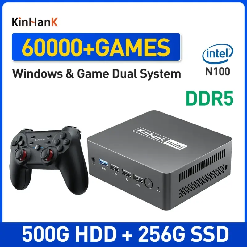 Mini console de jeu vidéo rétro Dualboot Windows, 8Go DDR5 (avec 60000 + jeux pour SNES, WII, etc...) - Kf sd f d f f d g - Mon Univers Tech