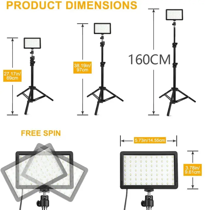 Kit d'éclairage de photographie avec trépied - Kf sd b bf a b e e ec aa - Mon Univers Tech