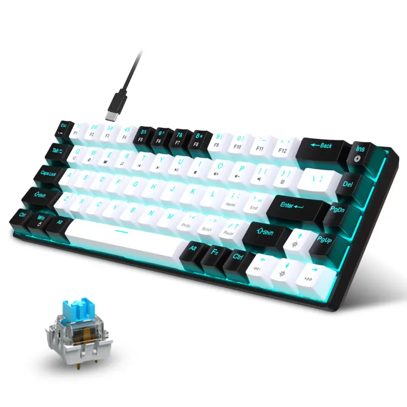 Clavier mécanique ergonomique RVB LED 68 % - Kf sdc b ab b f a c d f bi - Mon Univers Tech