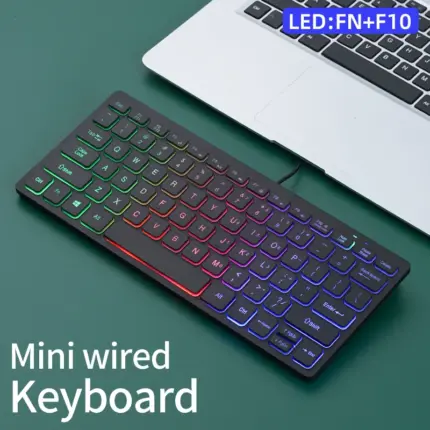 Mini clavier filaire fin avec LED RGB - Kf sddfb cae a bae b f dg - Mon Univers Tech