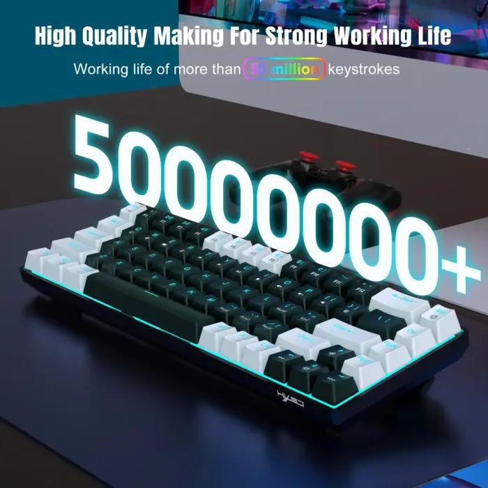 Clavier mécanique ergonomique RVB LED 68 % - Kf sf ec ef a c ae b cf e faf b - Mon Univers Tech