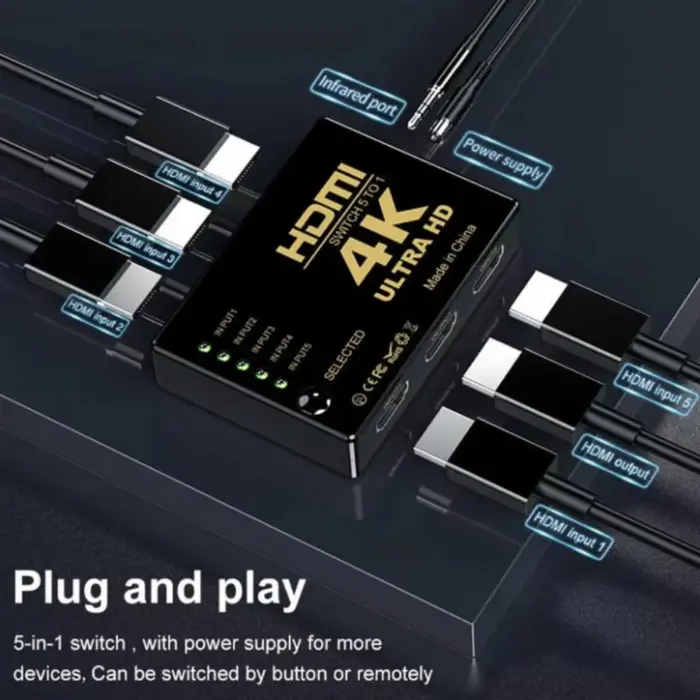 Commutateur HDMI 4K avec télécommane - Kf sf a edad e f aff d f - Mon Univers Tech
