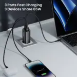 Chargeur secteur rapide 65 W (avec 2 ports USB Type C et 1 port USB) - Kf sfa c ea af e b f c d d a - Mon Univers Tech