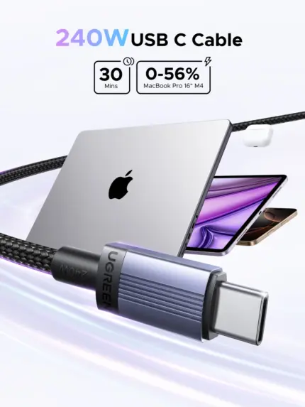 Cable USB-C (240W) pour Macbook Pro - Kf s f a d f e ab r - Mon Univers Tech