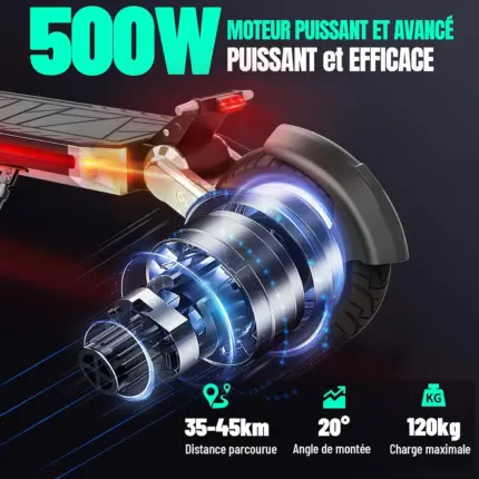 Trottinette Électrique – 500W, Double Suspension & Éclairage LED - Kf a ef bb c eb b f bae c c cfi - Mon Univers Tech