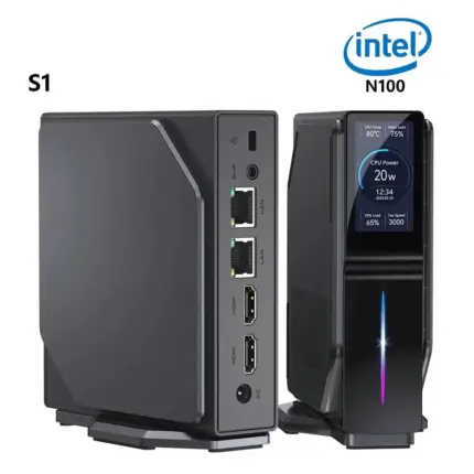 Mini PC Intel N100 S1 – Double LAN, HDMI & Écran Statut intégré - Kf s a ea bd d ca f b fp - Mon Univers Tech