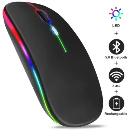 Souris sans fil rechargeable Bluetooth avec LED RGB - Kf s c db cf fa dab fbcb e w - Mon Univers Tech