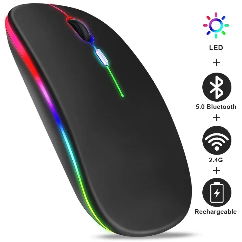 Souris sans fil rechargeable Bluetooth avec LED RGB - Kf s c db cf fa dab fbcb e w - Mon Univers Tech