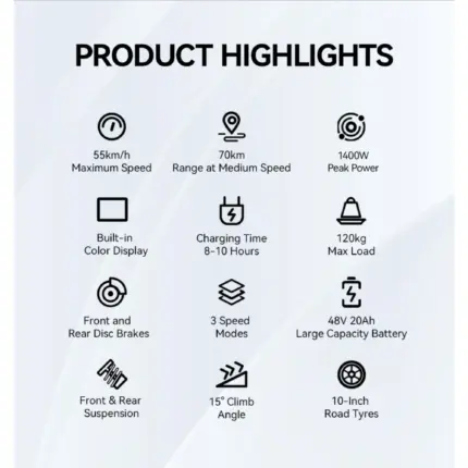 Scooter Électrique Pliable Pour Adulte OOTD S10 Motorisation 1400W Batterie 48V20AH Pneus De Route De 10 Pouces VTT Pour La Vill - Kf s c c fd c c bb c a g - Mon Univers Tech