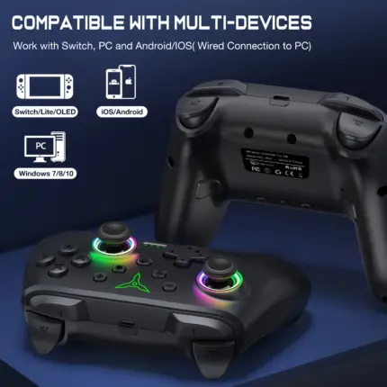 Manette Pro Switch RGB avec boutons programmables - Kf s c c c b a a b cf t - Mon Univers Tech