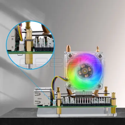 Ventilateur + Dissipateur Ice Tower RGB pour Raspberry Pi 5 - Kf sa d ee f d ab dc cdaa fb z - Mon Univers Tech