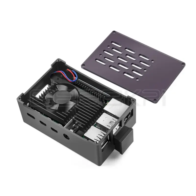 Boîtier aluminium pour Raspberry Pi 5 avec Carte M.2 SSD (NGFF) SATA & Refroidissement - Kf sce ace b f cedbeb fbcd b c cr - Mon Univers Tech