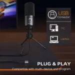 Microphone USB à condensateur avec Trépied de bureau - Kf sdbb d ee e d a bdf f efc d c - Mon Univers Tech